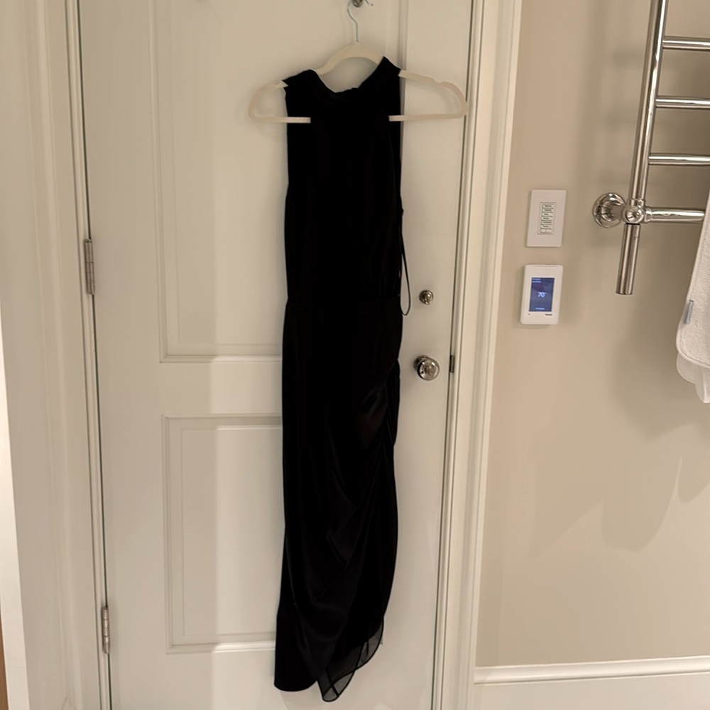 Black satin Veronica Beard dress